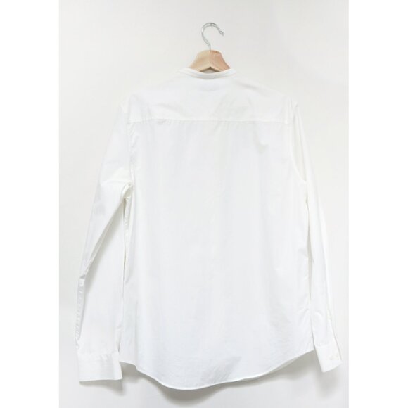 COS - Men's White Grandad Collar Button Down Shirt - Regular Fit Extra Small - Picture 2 of 6